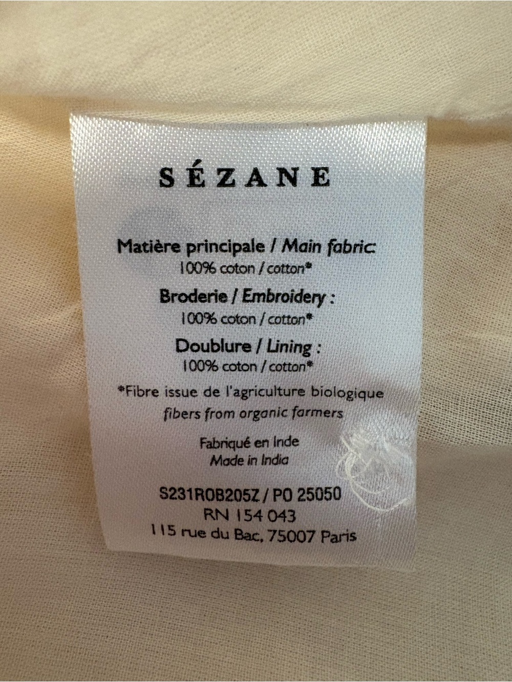 Sezane x Farm Rio Bella Dress in Jardim Romantico Cream Floral Dress FR34/US2 - Picture 8 of 9